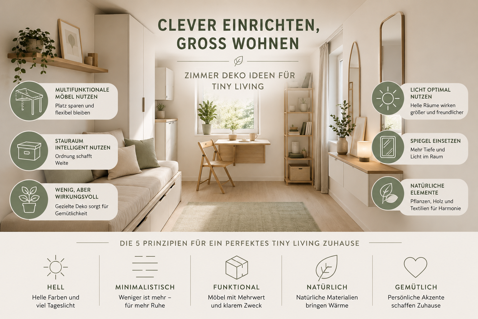 Clever einrichten, groß wohnen um platzsparend zu wohnen